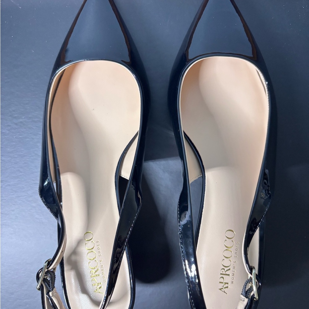 Aprico Women's Glossy Black Heels